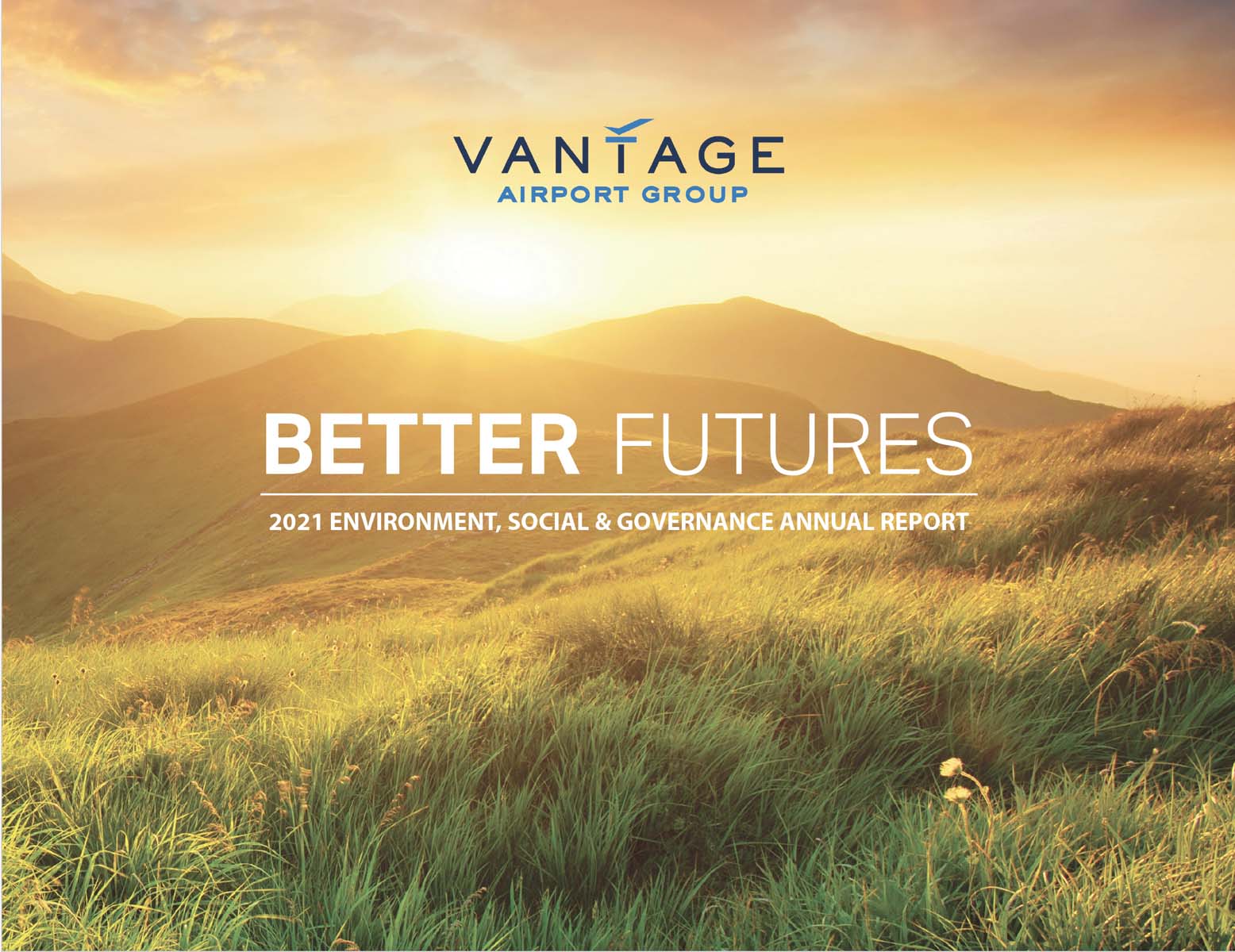 Cover of Vantage ESG 2021 report titled "better futures"