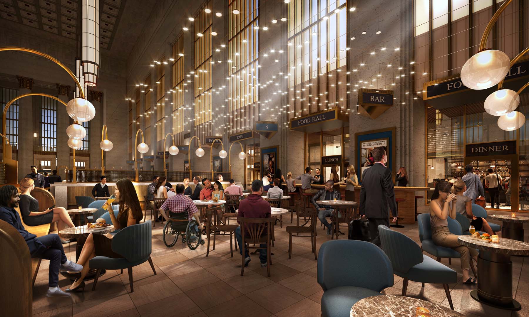 A rendering of the bar at the Philadelphia terminal.